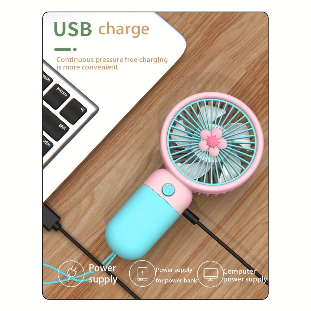 Портативный небольшой USB-вентилятор с зарядкой, портативный электрический вентилятор, домашний и наружный мини-симпатичный подвесной веревочный вентилятор