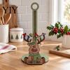 Christmas Table Decorations Paper Towel Holder for Kitchen Countertop, Retro Santa Elk Wooden Festive Dispenser Stand, Farmhouse Holiday Standard