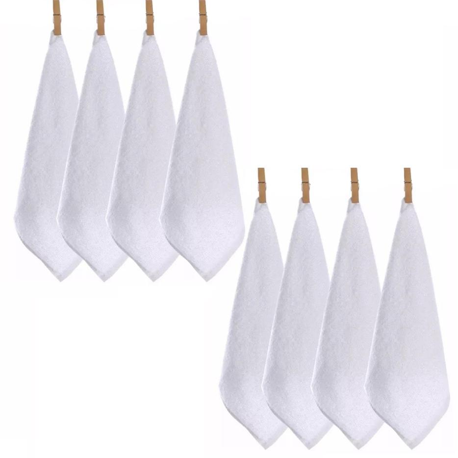 4/8 шт. Хлопковая мочалка, Роскошно мягкая, 11,81 x 11,81 дюйма Сверхвпитывающие, Машинная стирка Мочалки, Белый