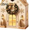 Christmas House Gift Holders Wonderland Cottage Box, Shaped Paper Treat Boxes, Holiday Festive Cabin Packaging Snack Holder with Handle for