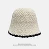 Autumn and Winter Solid Color Warm Hat for Women Japanese Simple Knitted Fisherman Hat Korean Face-showing Small Chenille Casual Basin Hat
