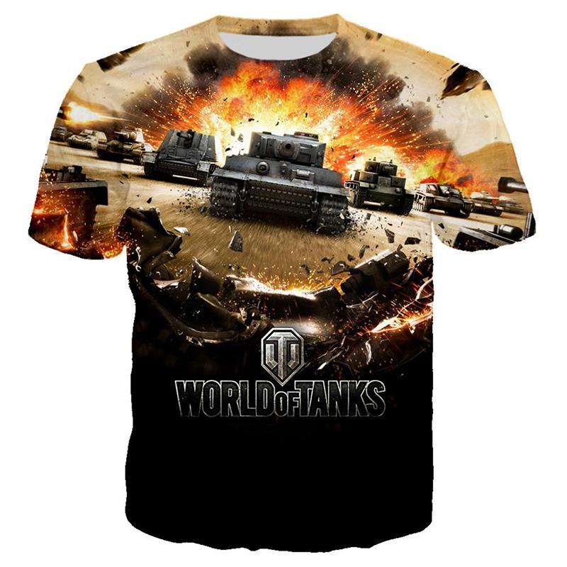 Игровые футболки World Of Tanks 3D-печать Летние Мужские Женские Повседневная Мода Большого Размера С Коротким Рукавом Мужские Футболки Топы Одежда для Мужчин