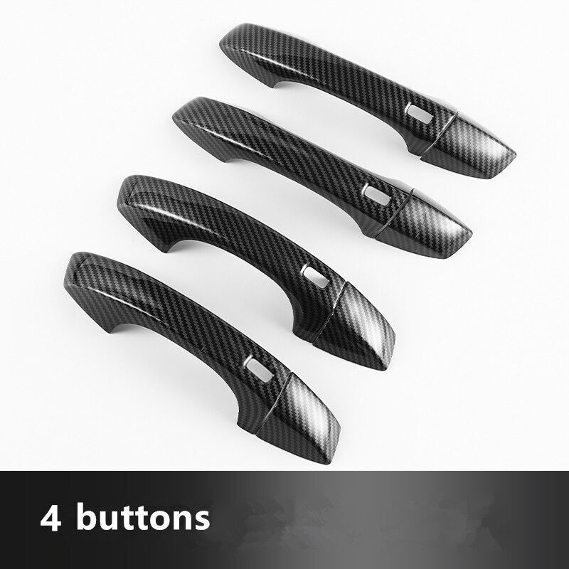 For Volkswagen VW Touareg CR MK3 Carbon Fiber Chrome Car Door Handle Cover Trim Sticker Styling