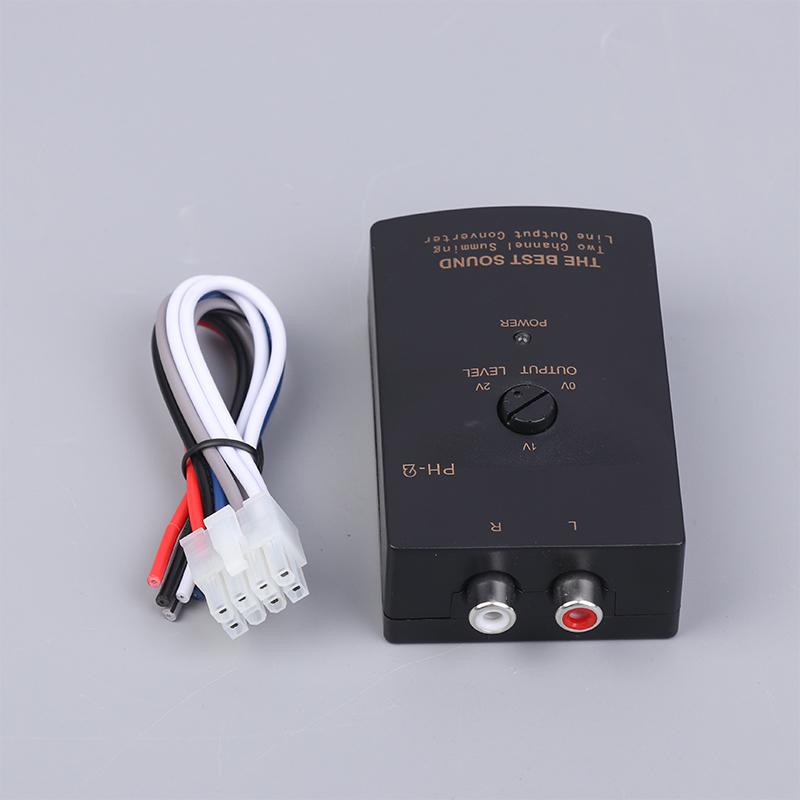 Ph-2 Car Stereo-Audio Rca-Speaker Amplifier High To Low Subwoofer Audio Converter Adapter Adjustable Auto Part
