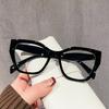 New Cat's Eye Plain Glasses Frame Women's Fashion PC Eyewear Frame Flat Glasses Luxury Anti Blue Light Optical Glasses