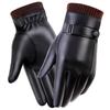 Warm Leather Gloves for Men and Women Couples Thickened Velvet Waterproof Cold Proof Outdoor Cycling Touch Screen Autumn and Winter Gloves
