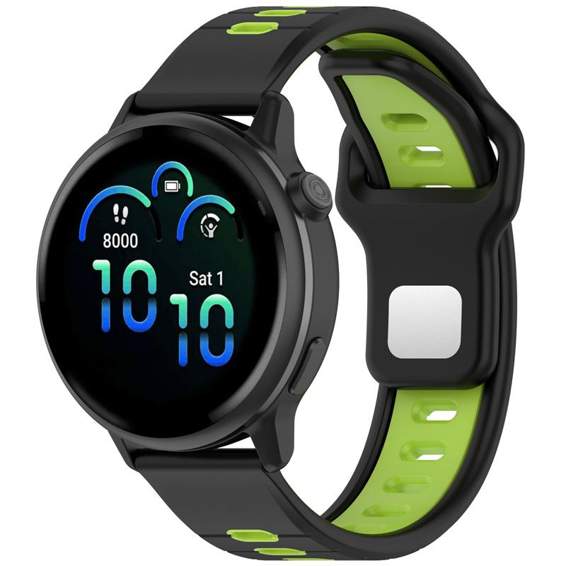 Силиконовый ремешок 20 мм 22 мм для Garmin Forerunner 245 645 255 265 с горизонтальной полосой, двухцветный, дышащий.