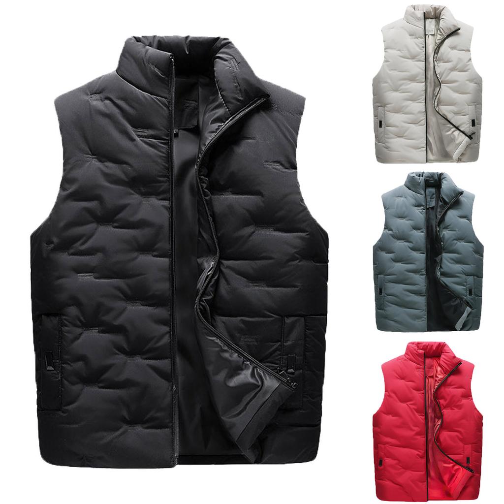 Casual Men'S Vest Men'S Loose  And Winter Warm Down Cotton Vest Coat