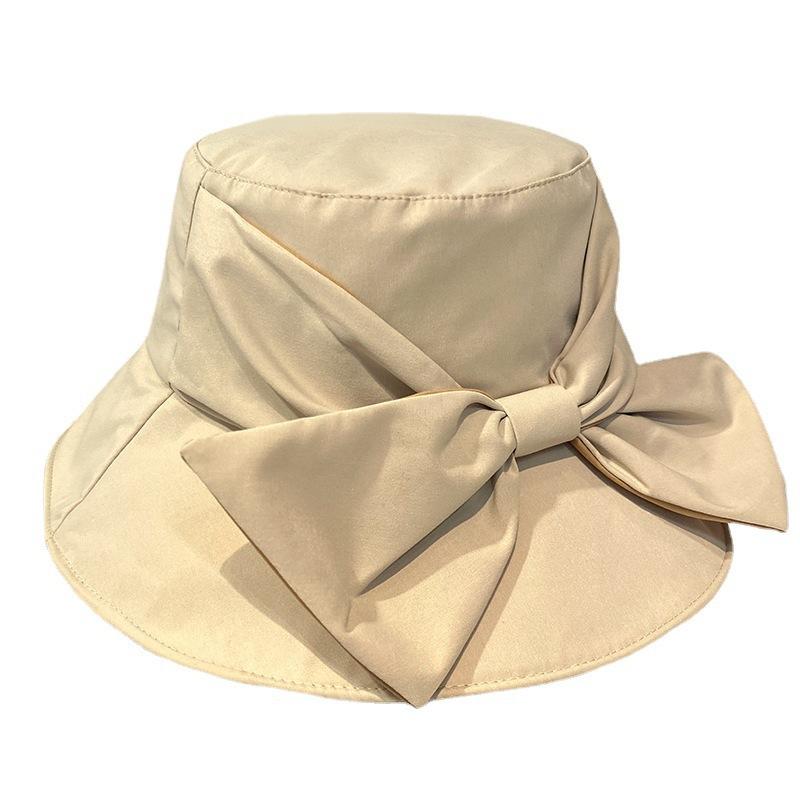 Simple fisherman's hat Children's flat-top sunshade sunscreen hat New bow sun hat Beach basin hat
