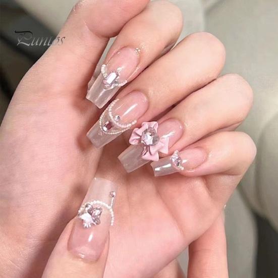 10 шт., украшения для ногтей, 3D сердце, искусственный кристалл на розовом банте, подвески для дизайна ногтей, стразы, чехол для телефона, аксессуары для декора, принадлежности для маникюра