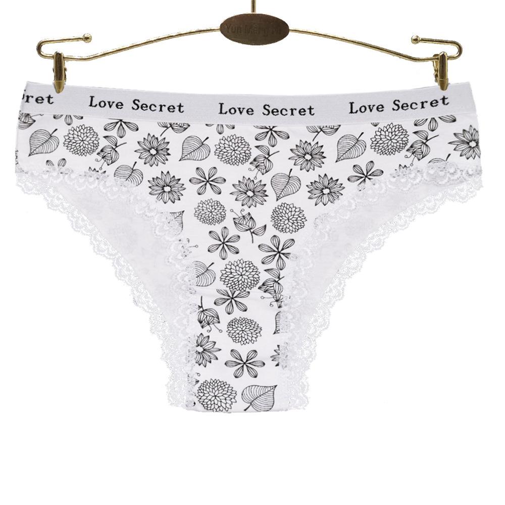 Underwear Women Panties Cotton Cute Floral Print Low Rise Girls Briefs Everyday Lady Knickers for Women 6 PCS/Lot