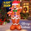 4.92FT Inflatable Toy Gingerbread Man Christmas Decor Xmas Yard Decoration LED Lit Christmas Supplies Home Ornament Festive Gift