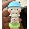 2Pcs Kawaii Panda Bear Figure Shaking Head Auto Center Console Ornament Cute Cartoon Miniatures