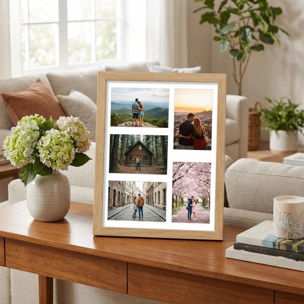 Handmade Wooden Picture Frame Multi-functional Collage Frame Multi-Photo Display