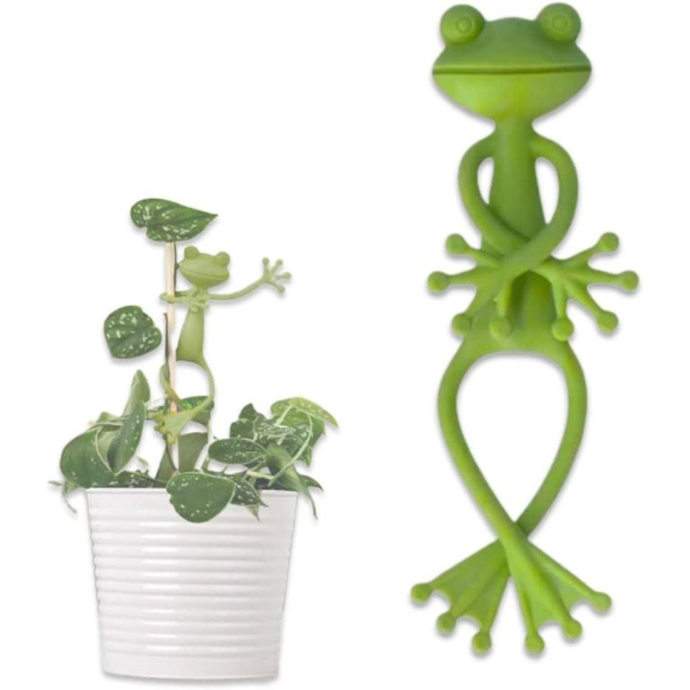1/2/4PCS Universal Frog Plant Supports Green Frog Flower Pot Hugger Frog Plant Stand Garden Decor