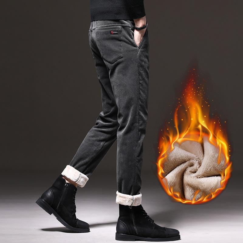 2024 Autumn/Winter Corduroy Pants For Men With Thickened Velvet/Regular Casual Slimming Straight Tube Velvet Pants