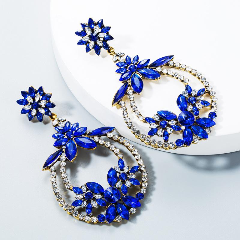 Женские серьги-капли в этническом богемном стиле, серьги-подвески из титанового стального сплава, акриловые красочные травяные хрустальные цветы, геометрические украшения для ушей