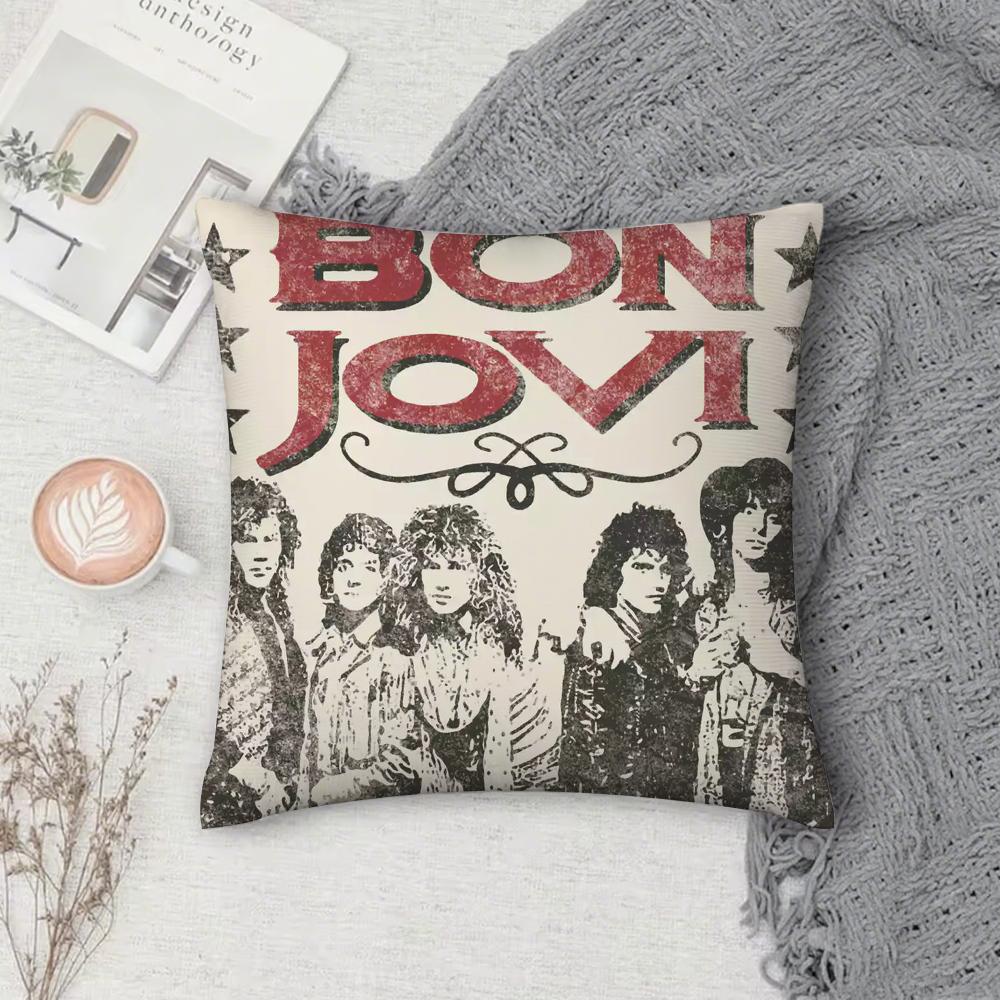 Rock Band B-Bon Jovi Навсегда Наволочка Квадратная Двусторонняя Печать Короткий Плюш Подушка-Подушка для Дивана Спальня Прикроватная Подушка