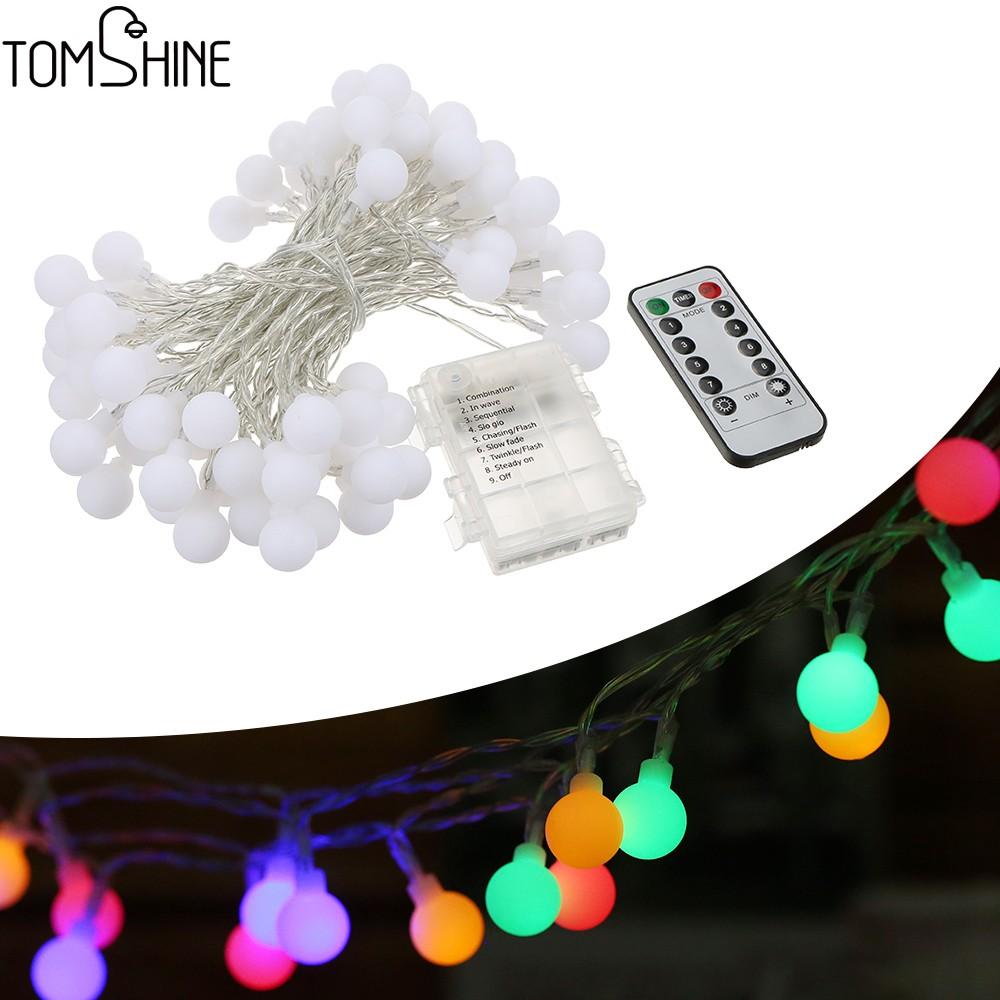 Tomshine 0.6W 10M/32.8Ft 80LED гирлянда с пультом дистанционного управления разноцветная работающая от батареек