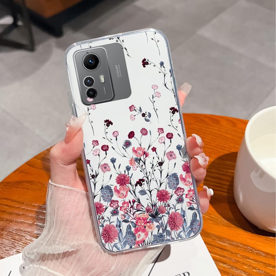 Чехол для телефона для Xiaomi Redmi Note 8, 9, 10, 11, 12 A1 + A2 + Plus 4A 5A, модный литературный цветочный чехол, противоударный прозрачный мягкий силиконовый чехол для Redmi, бампер