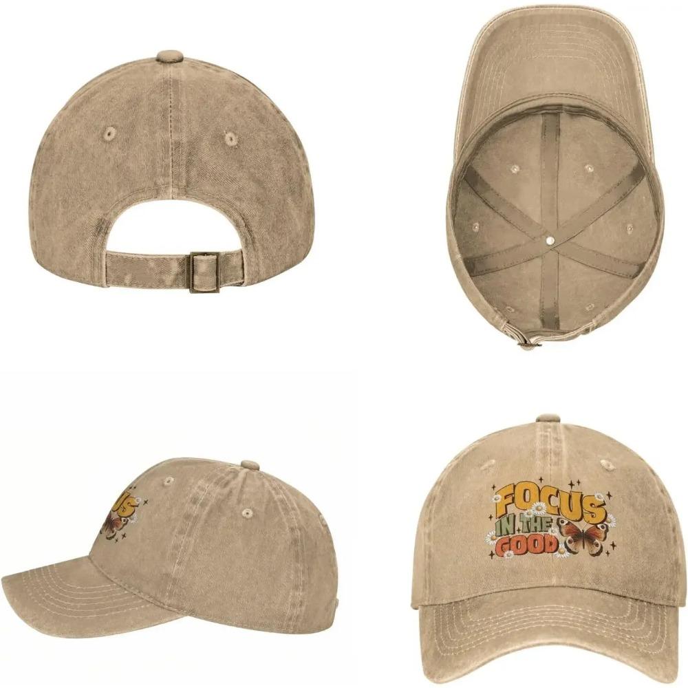 Focus in The Good Butterfly Daisy Denim Cap Golf Dad Hat Adjustable Original Classic Cotton Hat Men Women