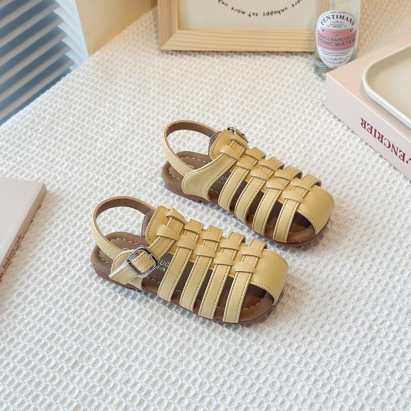 Girls Openwork Braided Roman Sandals Soft Sole Beach Shoes Kids Ages 4-12