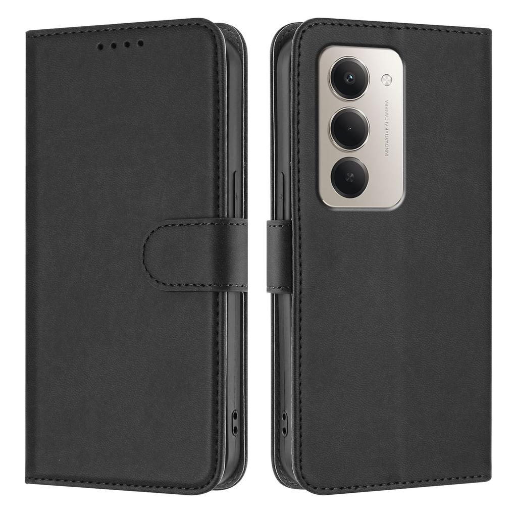 For Xiaomi Redmi 15 5G (Global) (169mm) Leather Case Solid Color Phone Cover with Wallet