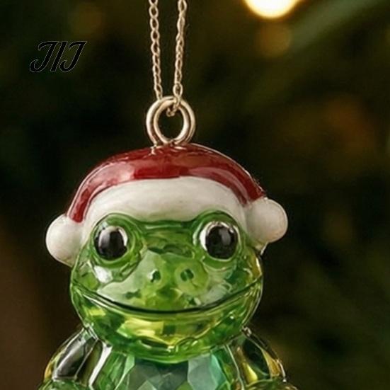 Frog Shaped Keychains Advent Calendar, 24 Day Countdown Box with Acrylic Ornament Mini Desktop Figurines Pendants, Festive Tree Hanging Decor,