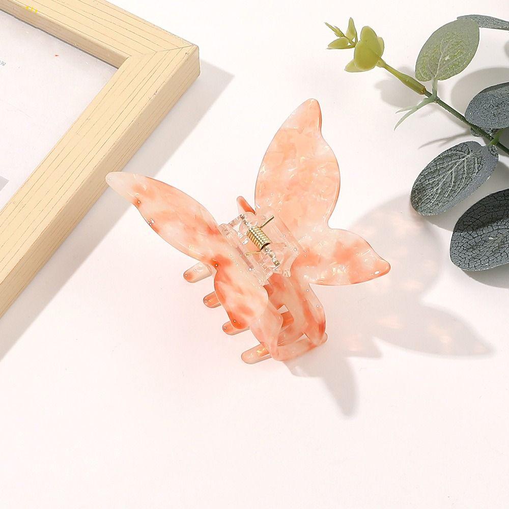 Colorful Acetate Butterfly Hair Claw Korean Style Sweet Shark Clip Retro Hair Crab Clip Lady
