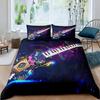 Electric Guitar King Queen Duvet Cover Stringed Instrument Bedding Set Musical Note Quilt Cover Hippie Polyester Comforter Cover
