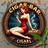 Винтажный Pin-Up Сигарный Бар Круглая Деревянная Рама Высококачественный Металлический Жестяной Знак Дизайн Продуктов D Flat с Увеличенной Глубиной Артис