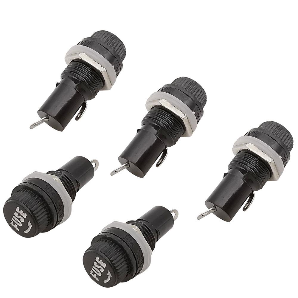 5x20 MM Automobile Fuse Holder Socket Insurance Tube Socket 10A 250V AC 15A 125V AC For 5*20mm Panel Fuse Holders1