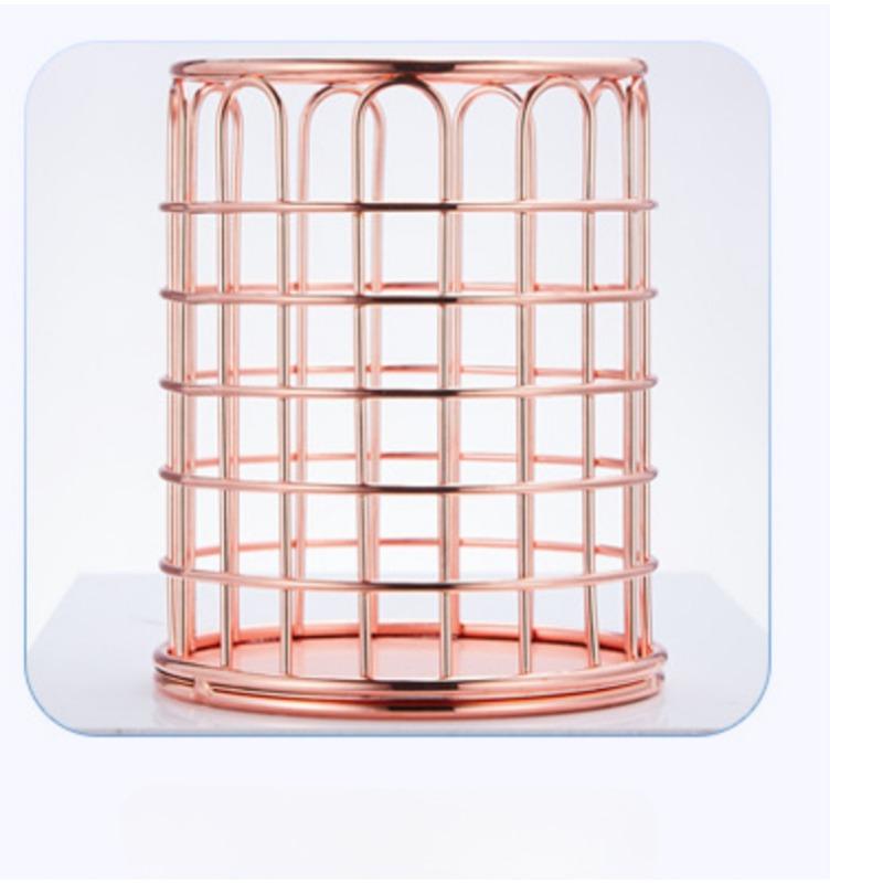 1 шт. настольный держатель для ручек, офисный школьный футляр для хранения, металлическая золотая розово-золотая коробка для ручек, карандашей, органайзер для домашнего хранения