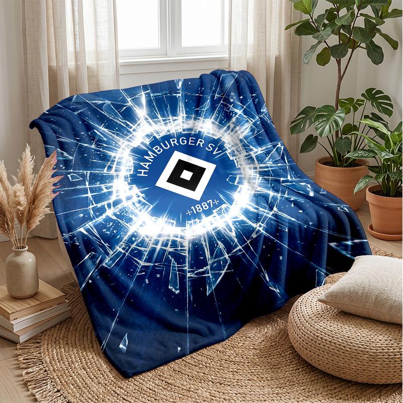 Hamburger SV Football Print Flannel Blanket, Soft Warm Lightweight Throw Blanket for Sofa Bed Camping