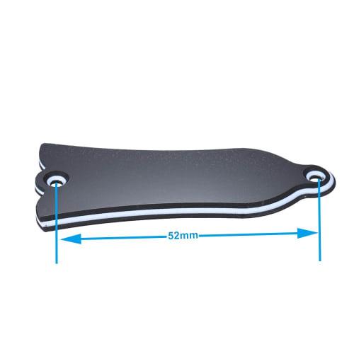 Xtahdge 2-Hole Bell-Shaped PVC Truss Rod Cover Plate with Scroll Plate for Gibson LP, SG, Flying V, ES Guitars (Black)