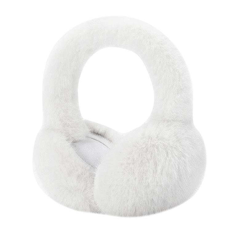 1pc Solid Color Soft Plush Ear Warmer Winter Warm Earmuffs Fashion Ear Cover Outdoor Cold Protection Ear-Muffs Folding Earflap
