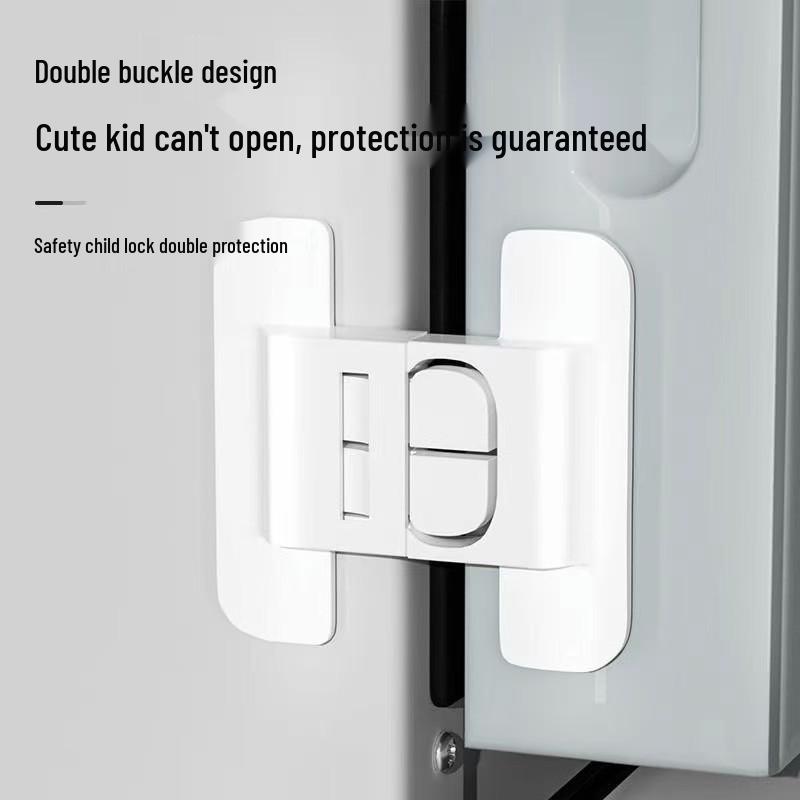 Self-Closing Refrigerator Door & Drawer Safety Latch (Hole-Free) - Child Lock