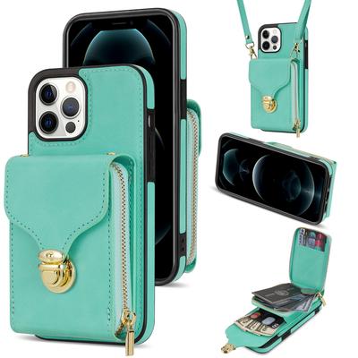Кошелек на молнии Сумка для карт Кожаный Длинный ремешок Чехол для iPhone 14 13 12 15 Pro X XS Max XR 8 7 Plus SE 2022 Наплечная крышка