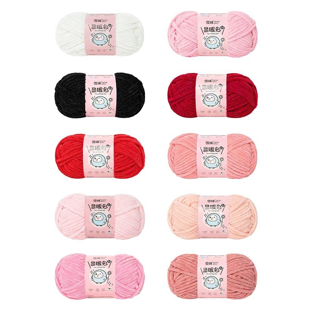 1Roll 4.5mm 59M Chenille Yarn 50g/Ball Chunky Knitting Yarn New Ice Yarn for Crafting Plush Toys