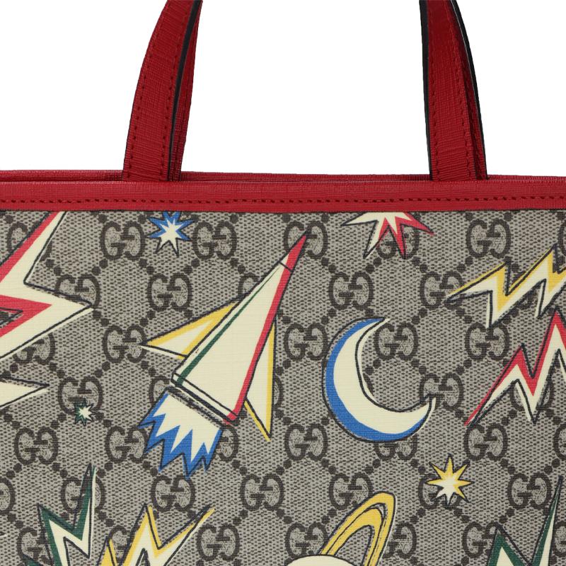 Gucci Сумка Пресбиопия Логотип Монограмма Космический Принт Магнитная Застежка # Модная Крутая Рекомендация # Пэчворк из Холста Сумка-тоут Сумка-тоут для покупок