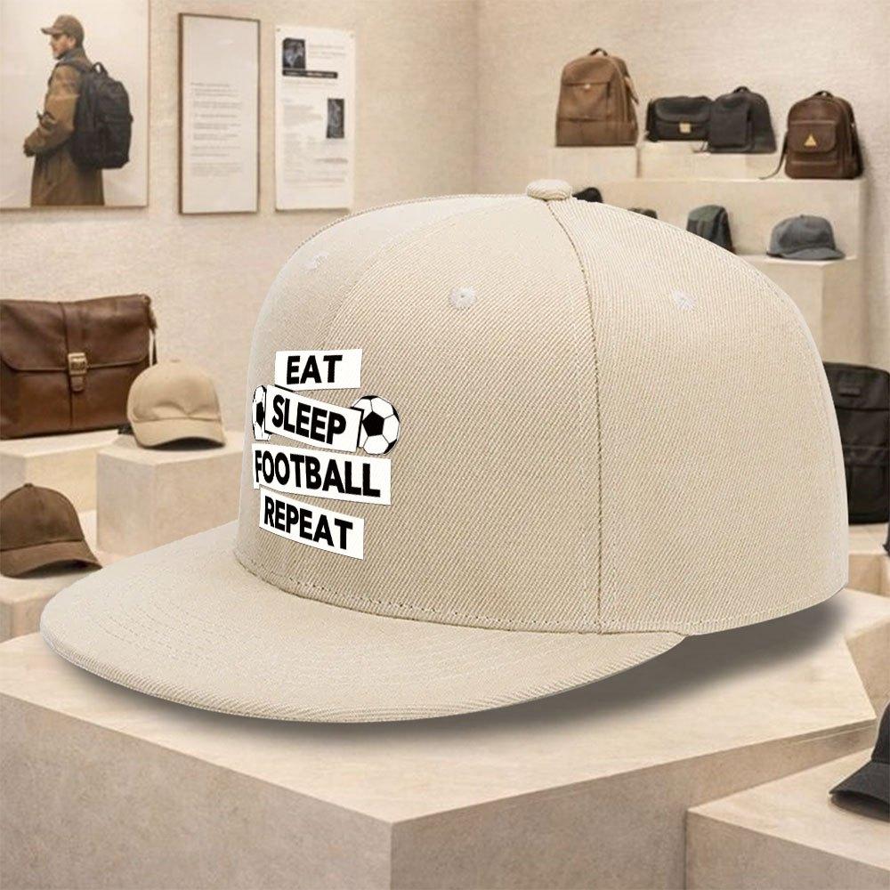 Ешь Спи Футбол Повторяй Графическая Бейсболка Полиэстер Унисекс Snapback Кепка Повседневный Уличный Стиль