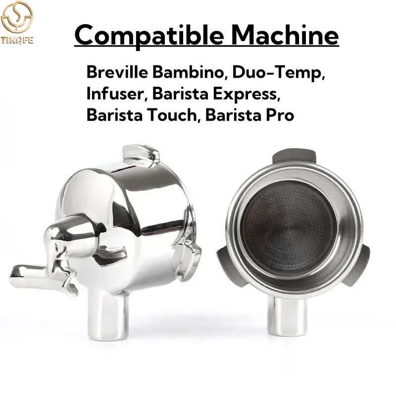 Бездонный портафильтр 54 мм подходит для эспрессо-машин Breville Barista Express BES870XL, BES878, BES880, с 3 ушками и корзиной на 18-20 г