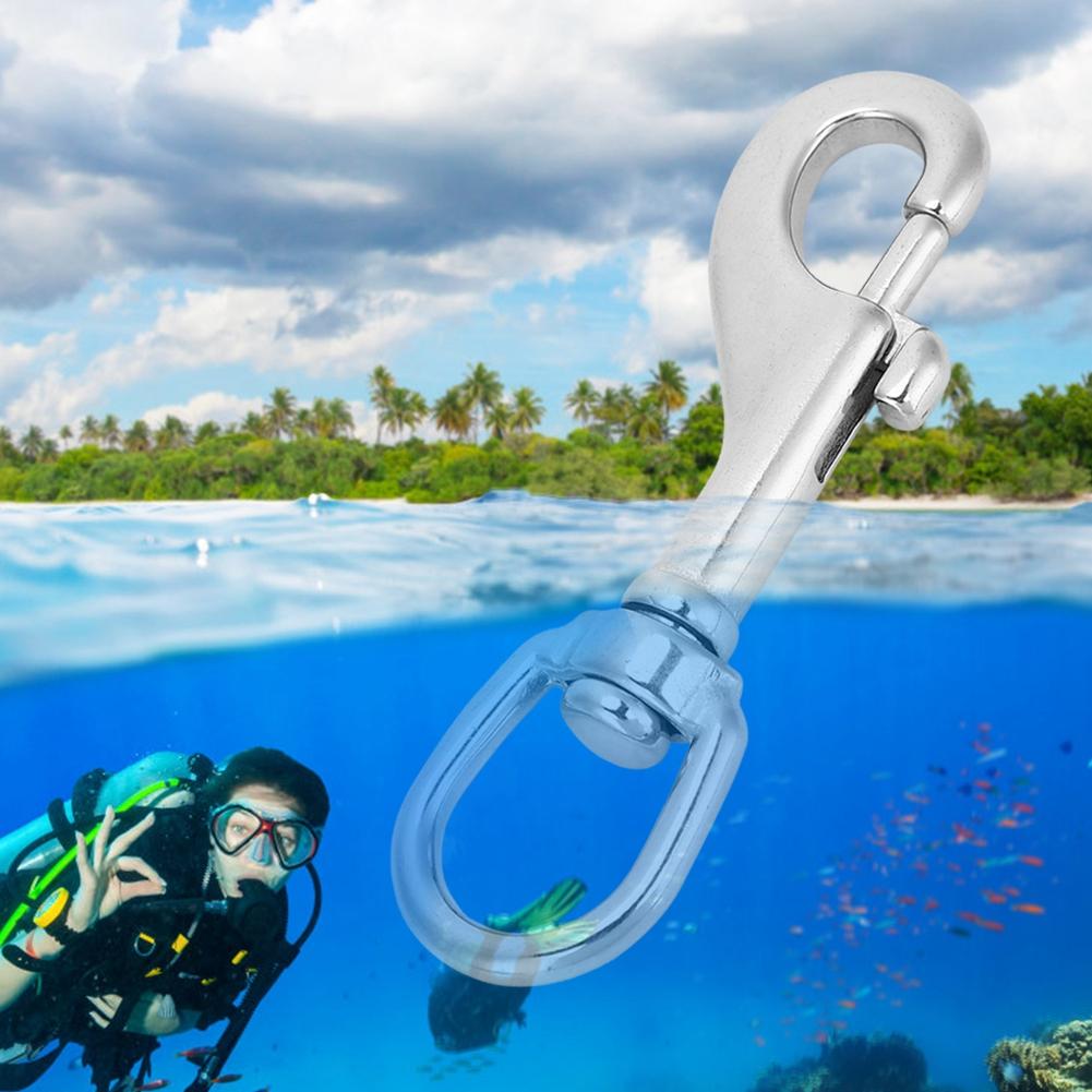 316 Stainless Steel Hook Swivel Eye Clasp Snap Hook for Straps Bags Diving (92mm)