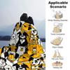 Yellow White Dogs Flannel Blanket Super Soft Warm Cozy Blanket For Sofa Bed Office Travel Allseason Home Decor Gift
