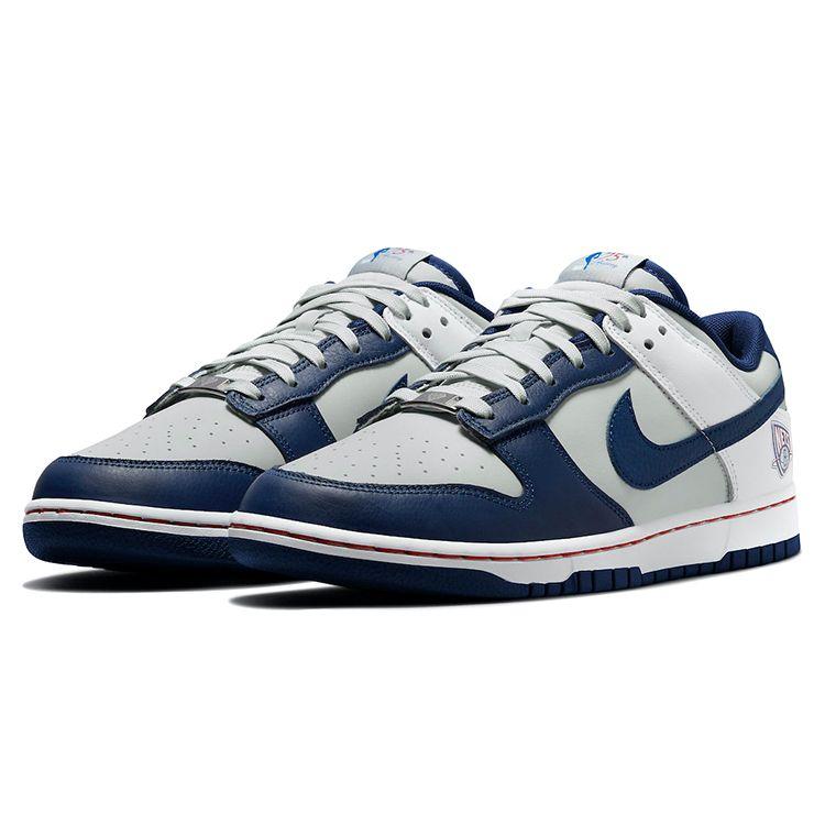 Nike NBA x Dunk Low EMB 75-я годовщина - Nets Унисекс Кроссовки Белый Серо-туманный Синий-Пустота DD3363-001