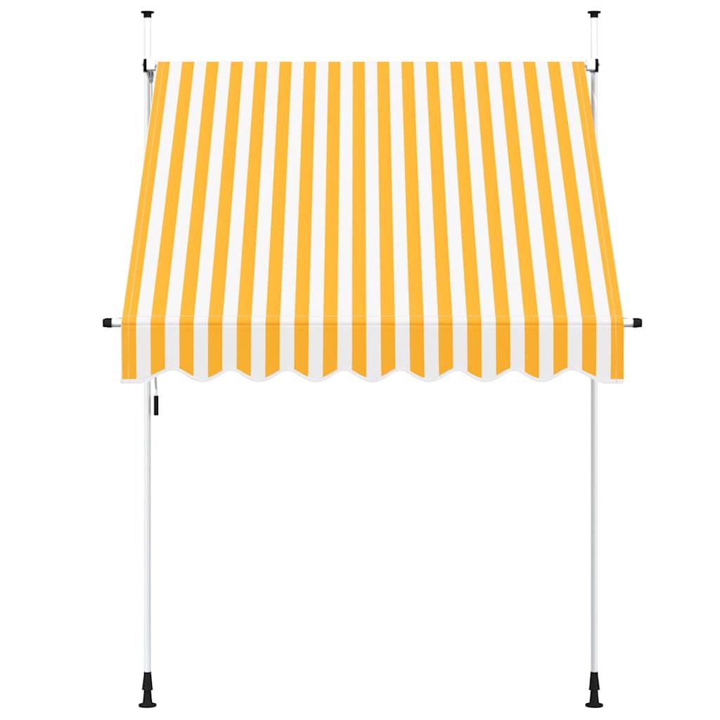 Manual Retractable Awning 200 cm Orange White Striped