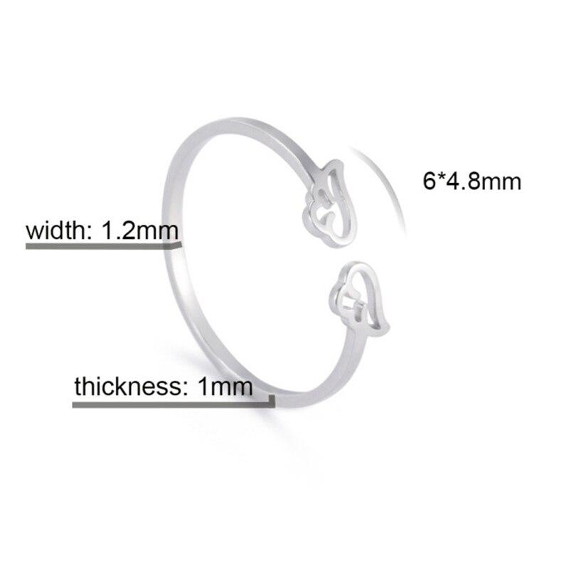 Couple Rings Adjustable Angel Wings Ring Stainless Steel Cute For Women Fashion Jewelry Wedding Gifts