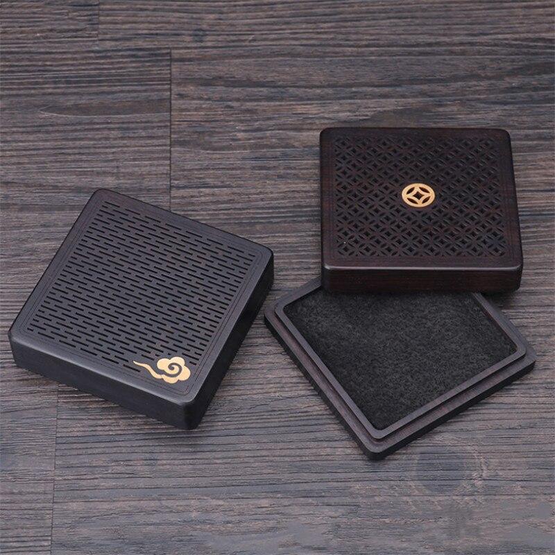 Buddhist Wood Coil Incense Burner Hollow Carved Incense Plate Box Aromatherapy Censer Home Decor