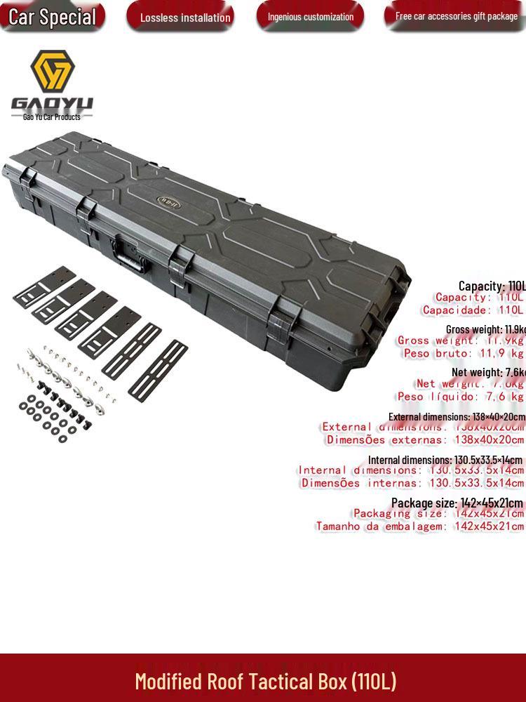 Ударопрочный Водонепроницаемый Ящик для Оборудования на Крышу для Внедорожников, Большой Объем