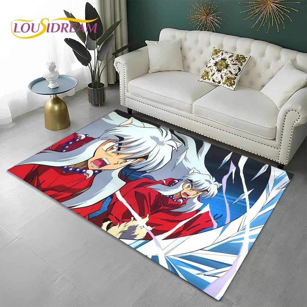Классический мультяшный 3D ковер в стиле аниме Inuyasha, ковер для дома, гостиной, спальни, дивана, коврика, декор, детский коврик, нескользящий напольный коврик
